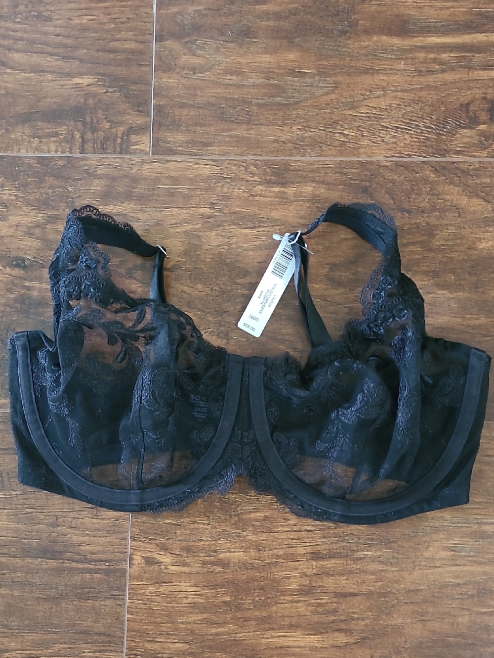 Soma Sheer Lace Underwire Bra in Black Size 36DD